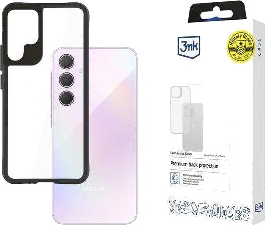 3mk Satin Armor Case+ for Samsung Galaxy A35 5G   transparent with black frame