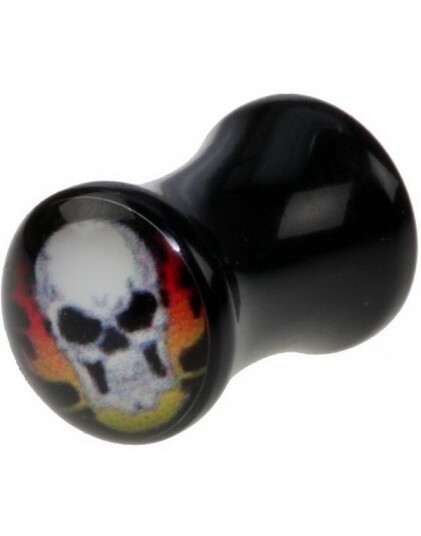 Utgått Angry Skull Svart Piercing Plugg