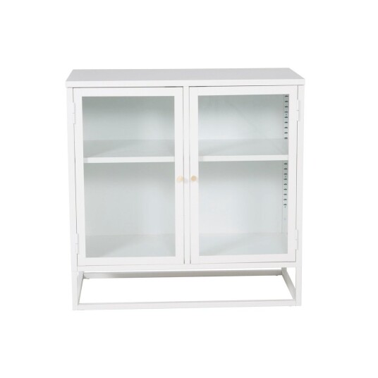 Bakal skjenk 2 glassdører, 2 hyller, hvit.