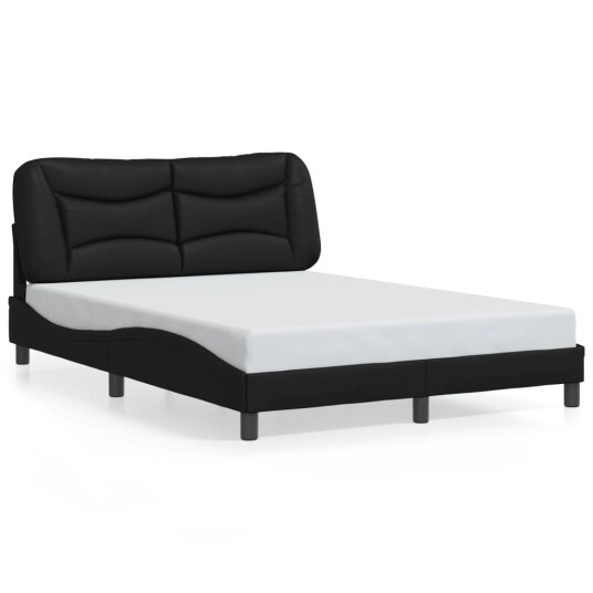 Sengeramme med LED-lys svart 140x200 cm kunstig lær 8721012356498