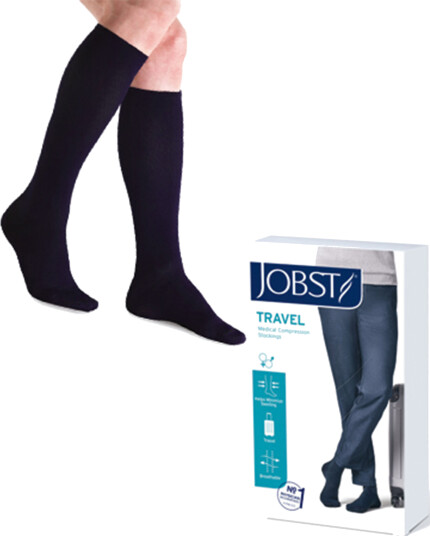 JOBST Travel knestrømpe klasse1, 43/44, sort, 1 par JOBST Travel knestrømpe klasse1, 43/44, sort, 1 par