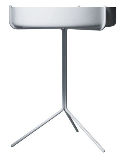 Swedese Drum bord ask hvit lasur, h.56 cm, hvitt stativ