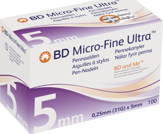 BD Micro-Fine Ultra, 5mm 31G, 100 stk.