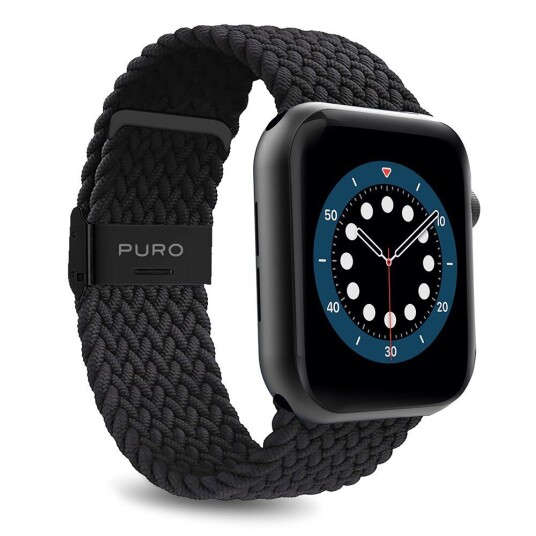 Puro Apple Watch (38/40/SE/41MM) Puro Loop Flettet Stoffrem - Svart Puro Apple Watch (38/40/SE/41MM) Puro Loop Flettet Stoffrem - Svart