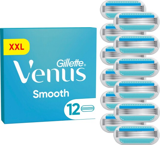 Venus   Gillette Venus Smooth Barberblader   Blue/White   12 stk