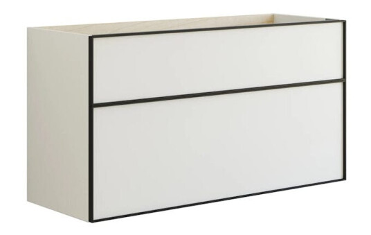 Dansani Inzo Alu-ramme Svart Servantskap med Ekstra Stor Underskuff Hvit Matt / 120cm DA-M16-8010