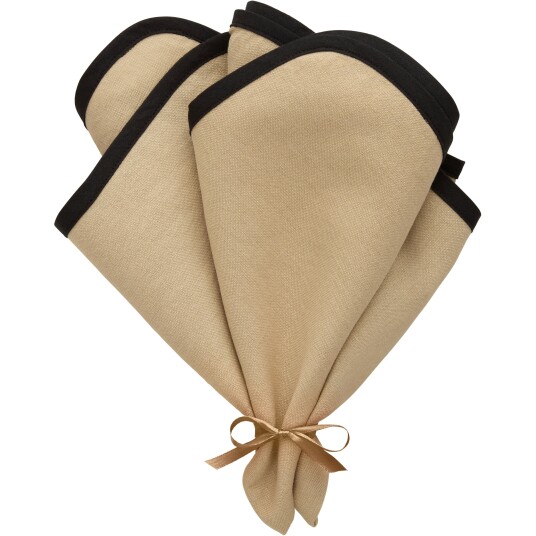 Decotique Elvira Serviett 45x45 cm 2 pk Naturlig / Sort