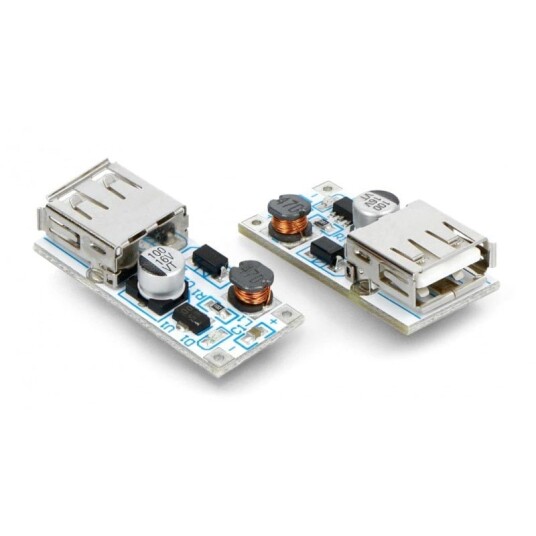 Strømmodul 5 V / 0,6 A – step up charger med USB utgang 2 stk.