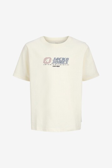 Jack & Jones Junior T skjorte jcoTier Front Print Tee SS CN SN JN Beige