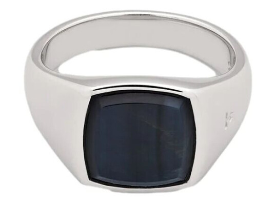 Tom Wood Jewellery Kay Ring Blue Hawk Eye Ring Sølv female 52 Tom Wood Jewellery Kay Ring Blue Hawk Eye Ring Sølv female 52