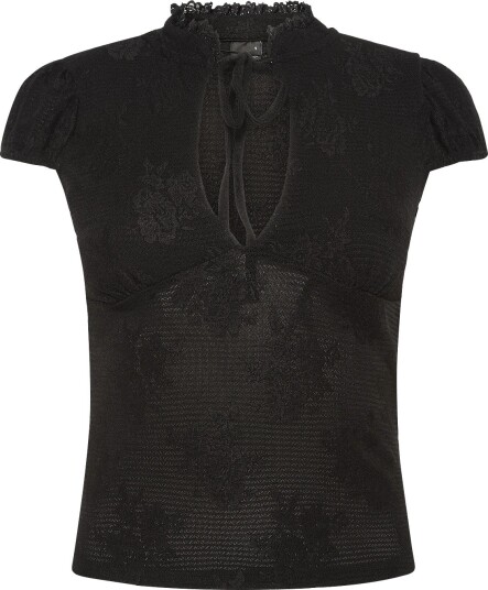 Gina Tricot Keyhole Tie Top BLACK (9000) M
