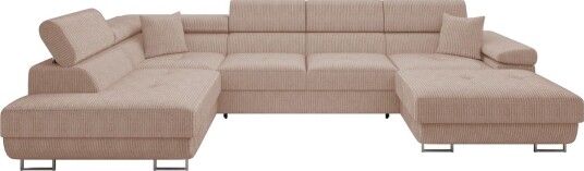 Gabina Sofa med Divan og Sjeselong 4 seter   Rosa
