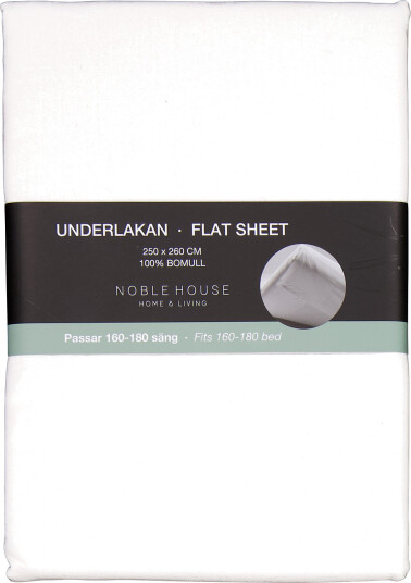 Noble House Flat Sheet 250X260 Cm - White - 250X260CM