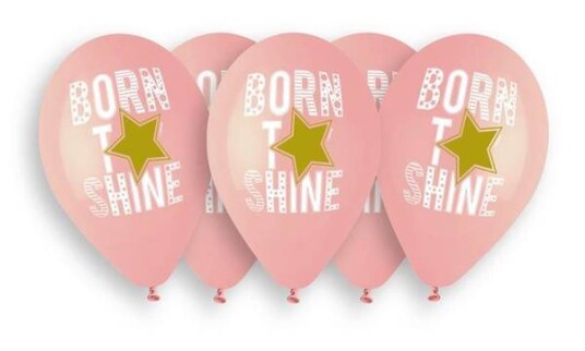Gemar lateksballonger BORN TO SHINE GIRL 33cm 5stk