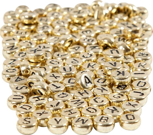 Bokstavperler Creativ Company Gull Dia 7 mm Hullstr 1,2 mm 165 g/1 Pk