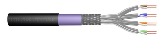 Digitus Professional - Samlet Kabel - 500 M - Sftp Pimf - Cat 7 - Utendørs Solid - Svart Ral 9005