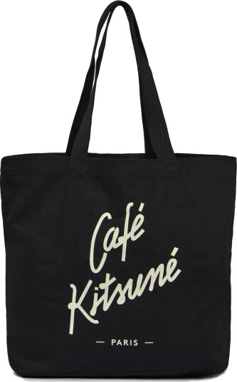 Maison Kitsune Tote Bag Cafe Kitsune Bk Black ONE SIZE Maison Kitsune Tote Bag Cafe Kitsune Bk Black ONE SIZE