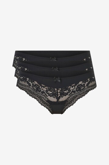 Hunkemöller Truser Valencia Brasilian Short 3 pakning Svart