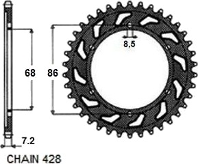 Kjedehjul SUNSTAR 1 2153 46 Kjedehjul SUNSTAR 1 2153 46