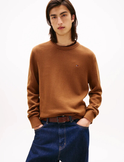 Tommy Jeans Tjm Slim Ess Sweater Ext - Brown - L Tommy Jeans Tjm Slim Ess Sweater Ext - Brown - L