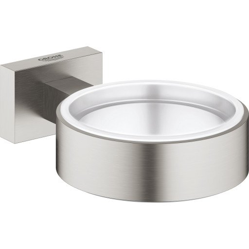 GROHE ESSENTIALS CUBE HOLDER FOR GLASS/SÅPESKÅL SUPERSTEEL