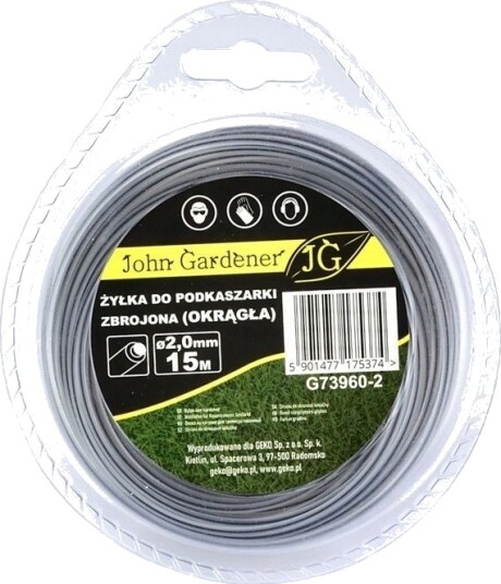 Geko Trimmerline Til Ryddesag Forsterket Rund 2,0 Mm X 15 M 10/120