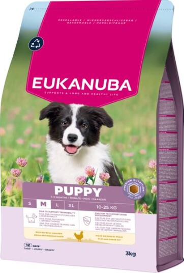 Eukanuba Valpefôr Kylling 3 kg for Mellomstore Hunder