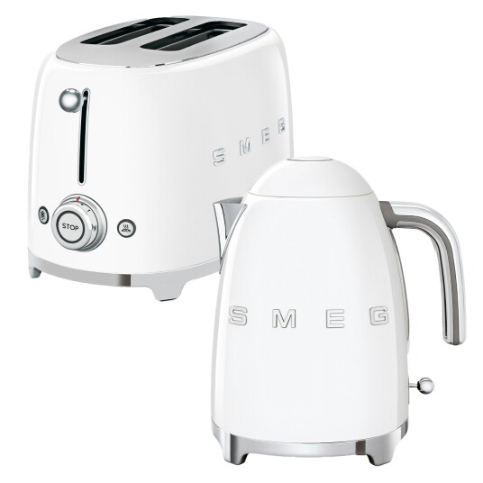 Smeg Frokostsett Brødrister + Vannkoker Hvit Smeg Frokostsett Brødrister + Vannkoker Hvit