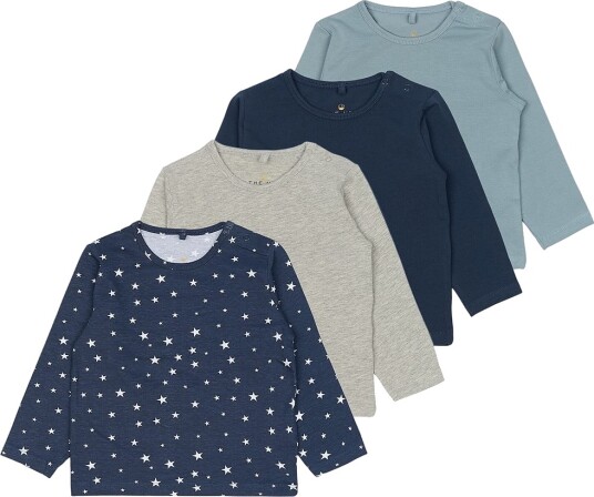 The New Tnsbbaby Boys Basic L_S Tee Multi Pack - Navy - 68