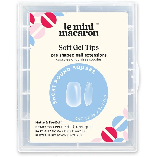 Le Mini Macaron Soft Gel Tips Short Round Square Matte 220pcs Le Mini Macaron Soft Gel Tips Short Round Square Matte 220pcs
