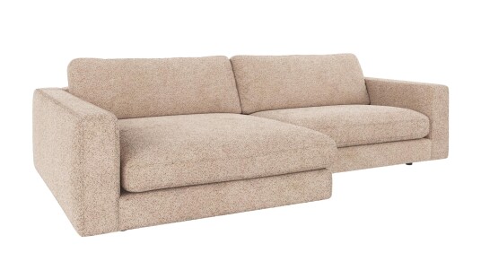 Rowico Home Duncan 3 seters sofa med sjeselong V Lys beige Anna 2 258 x 150 x 78 cm Beige