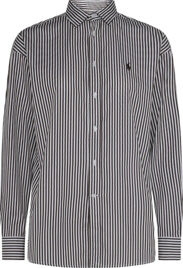 Polo Ralph Lauren Relaxed Fit Striped Cotton Shirt   1936 DARK BROWN W   S