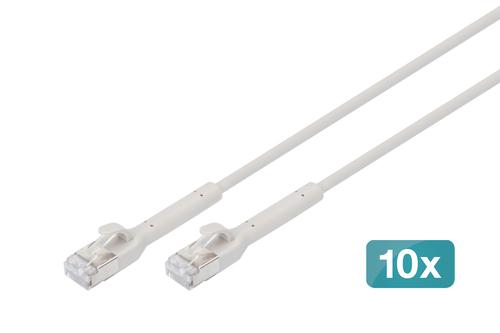 Digitus 3m CAT 6A F/FTP Nettverkskabel Grå med bendbar design
