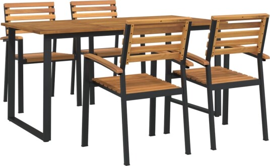 vidaXL Hagespisegruppe 5 deler heltre akasie og metall