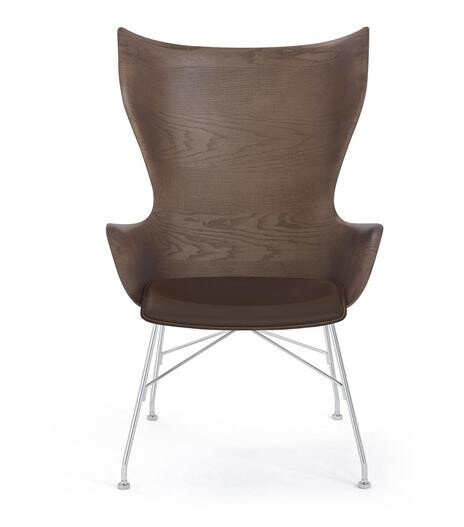 Kartell Kartell K/Wood Lenestol Krom/mørk Ask med Skinnsete