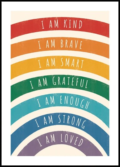 Rainbow Affirmations Plakat Plakat / 40x50cm