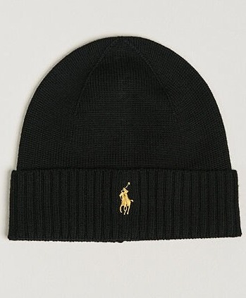 Polo Ralph Lauren Merino Beanie Polo Black/Gold Polo Ralph Lauren Merino Beanie Polo Black/Gold