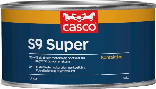 Casco Kontaktlim S9 Super 0.3 L Løsemiddelbasert Casco Kontaktlim S9 Super 0.3 L Løsemiddelbasert