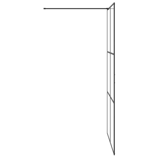 vidaXL Dusjvegg med klart ESG-glass 115x195 cm SVART