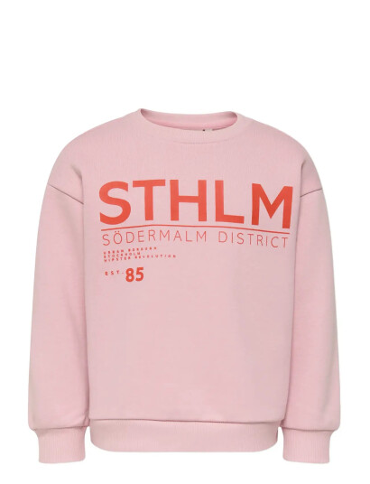 Kids Only Kmgzenja Life L/S Boxy Pullover Bru Swt Pink 128