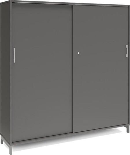 Kontorskab Dna, 1600X1660 Mm, Antracit/Hvid, Skydedør 4A4 Kontorskab Dna, 1600X1660 Mm, Antracit/Hvid, Skydedør 4A4