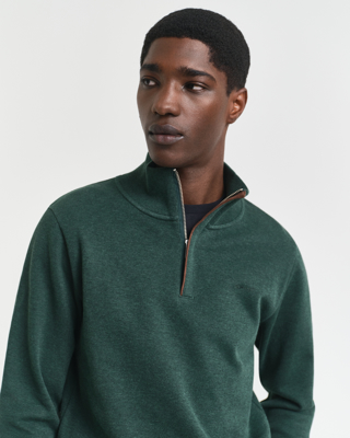 Gant Collegegenser med half zip TARTAN GREEN 5XL