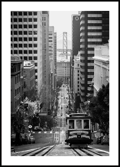 San Francisco Streetcar and Skyline Plakat Plakat / 30x40cm