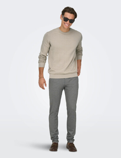ONLY & SONS Onsmark Slim Ditsy 020934 Pant Noos Grey 32 x 30 ONLY & SONS Onsmark Slim Ditsy 020934 Pant Noos Grey 32 x 30