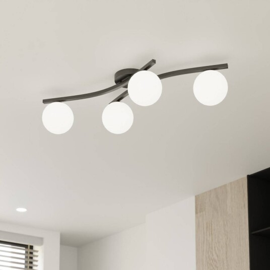 Emibig Lighting OPUS taklampe lengde 85 cm opal 84 4 lyskilder.