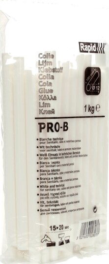 Rapid Rapid 12 Mm Hvite Limpatroner For Vvs Og Kabler. Pakke Med 1 Kg.