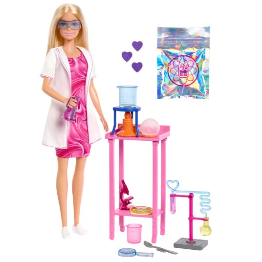 Mattel Barbie Scientist Dukke med Laboratorietilbehør â 12" dukke 10+ eksperimenttilbehør â 3+ år