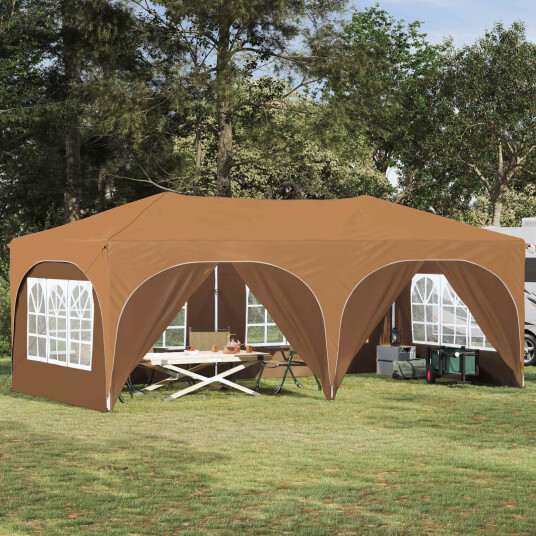  Pop up Festtelt Beige 575 x 288 x 245 cm Oxford Stoff