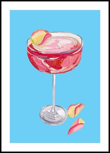 Sparkling Rose Gin Cocktail Plakat Plakat / 50x70cm