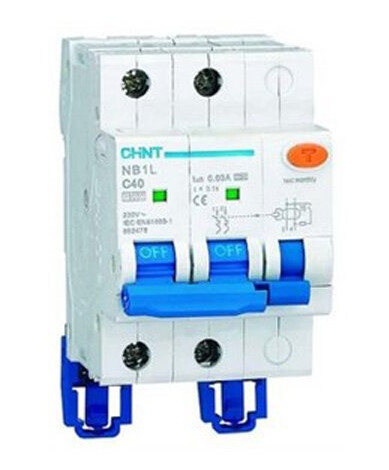 Chint Jordfeilautomat 2-pol 15A K-Kar 3 Moduler 30mA
